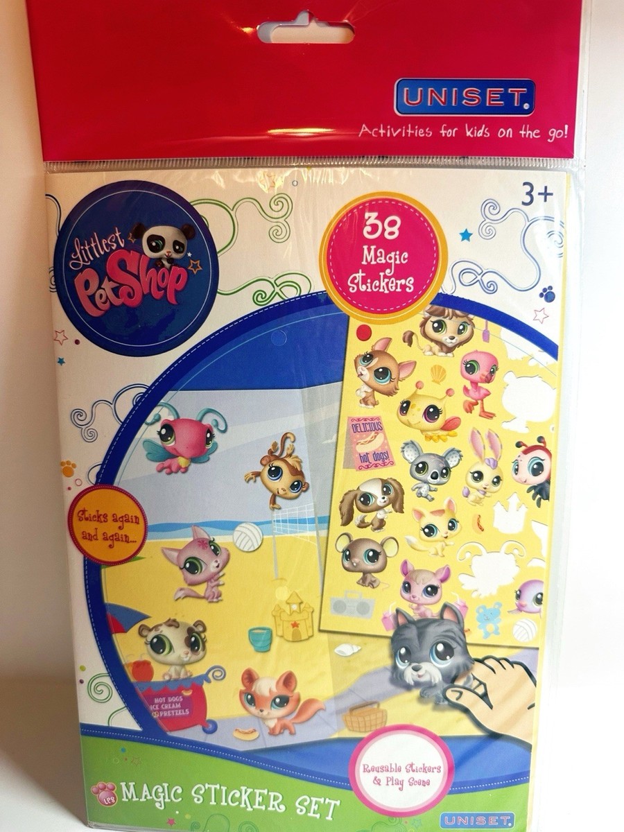 Lot Littlest Pet Shop (LPS) Hasbro : 2 Peluches + 2 Bijoux Téléphone + Stickers