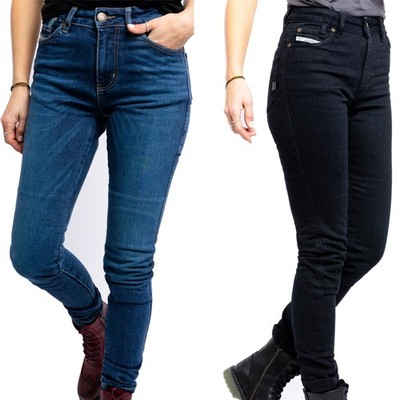 John Doe Luna High Mono Damen Motorrad Jeans mit Protektoren Frauenschnitt
