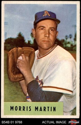 1954 Bowman #179 Morris Martin Life ERA 4.44 Athletics CORRECT VARIATION 5 - EX