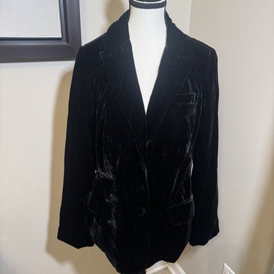 Tapemeasure Black Velvet Blazer Jacket Womens 10
