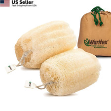 Waritex Egyptian Loofah Sponges Premium Bath Set - 2 Count (Pack of 1), Tan 