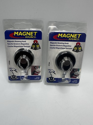 #ad MAGNET SOURCE 1.5quot; 65LB HOLD MAGNETIC ROTATING HOOK 07580 LOT Of 2 $18.99
