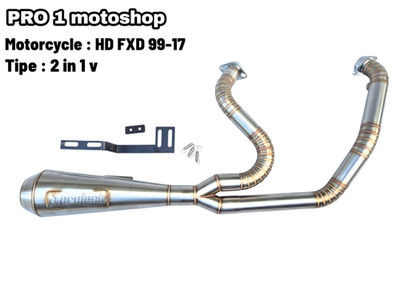2-1 Exhaust Harley-Davidson Dyna FXDWG WideGlide 99-17 Fullsystem