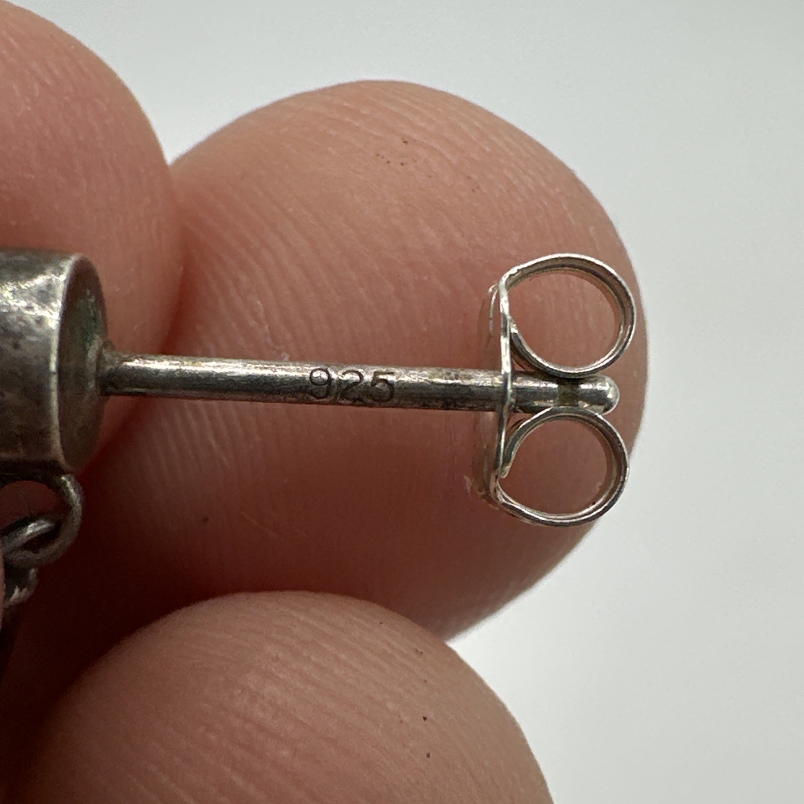 Sterling Silver Ruby Faceted Dangle Drop Earrings… - image 3