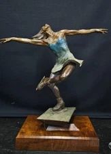 Ballerina Bronze Statue M & C "Spin"  Ice Skating