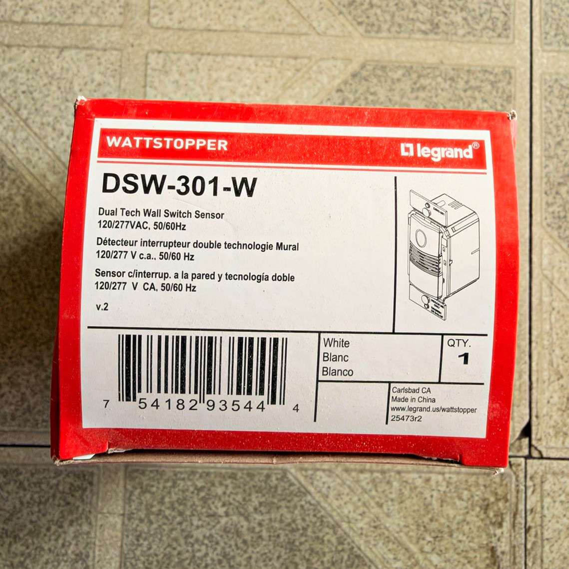 (24) Wattstopper DSW-301-W Dual Tech Occupancy Wall Switch Sensor 120/277VAC