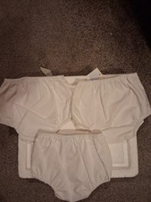  3 PAIRS  Petit Ami Boys Unisex Bloomer Diaper Cover 6M , White 5017