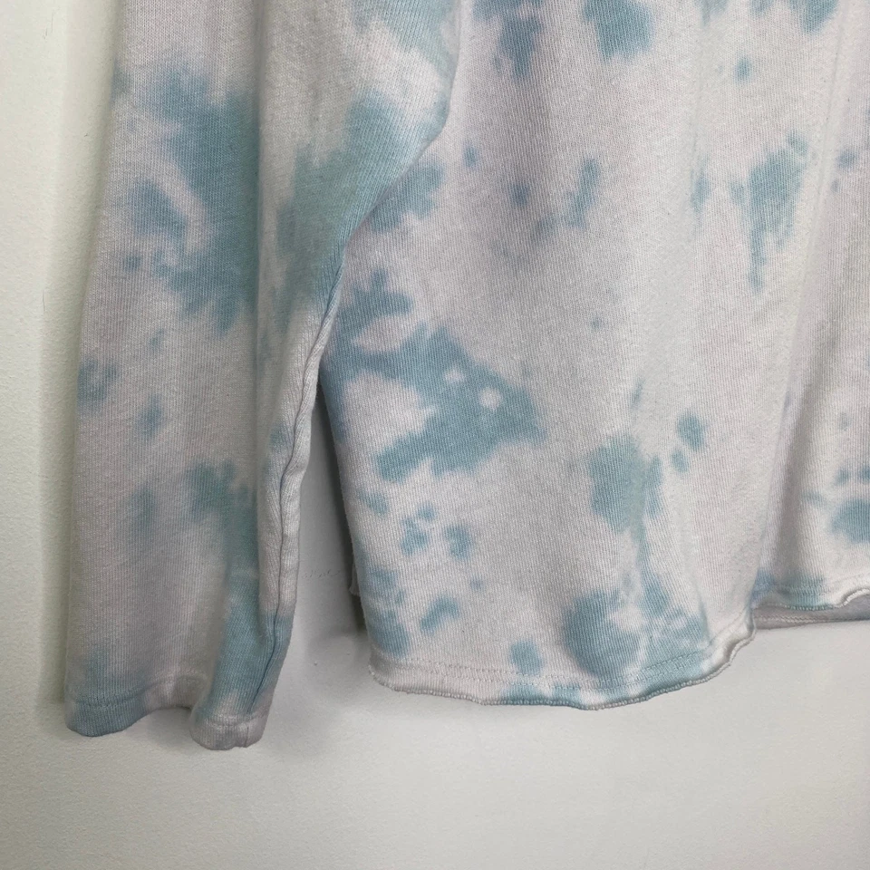 Sundry x Soul Cycle White Blue Tie Dye Long Sleeve Hoodie Women's Size Small S - Image 3 of 4