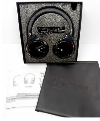Cowin E7 Wireless Headphones Over Ear Noise Cancelling Bluetooth Black w/box