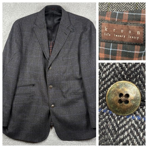 KROON Richie Hybrid Sport Coat Mens 44R Gray Jacket Wool Cashmere