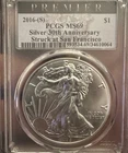 2016-(S) $1 American Silver Eagle PCGS MS69 Premier 30th Anniversary Label
