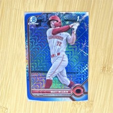2022 Bowman Chrome 1st , Matt McLain Blue Mojo Refractor /150 BCP-245 Reds