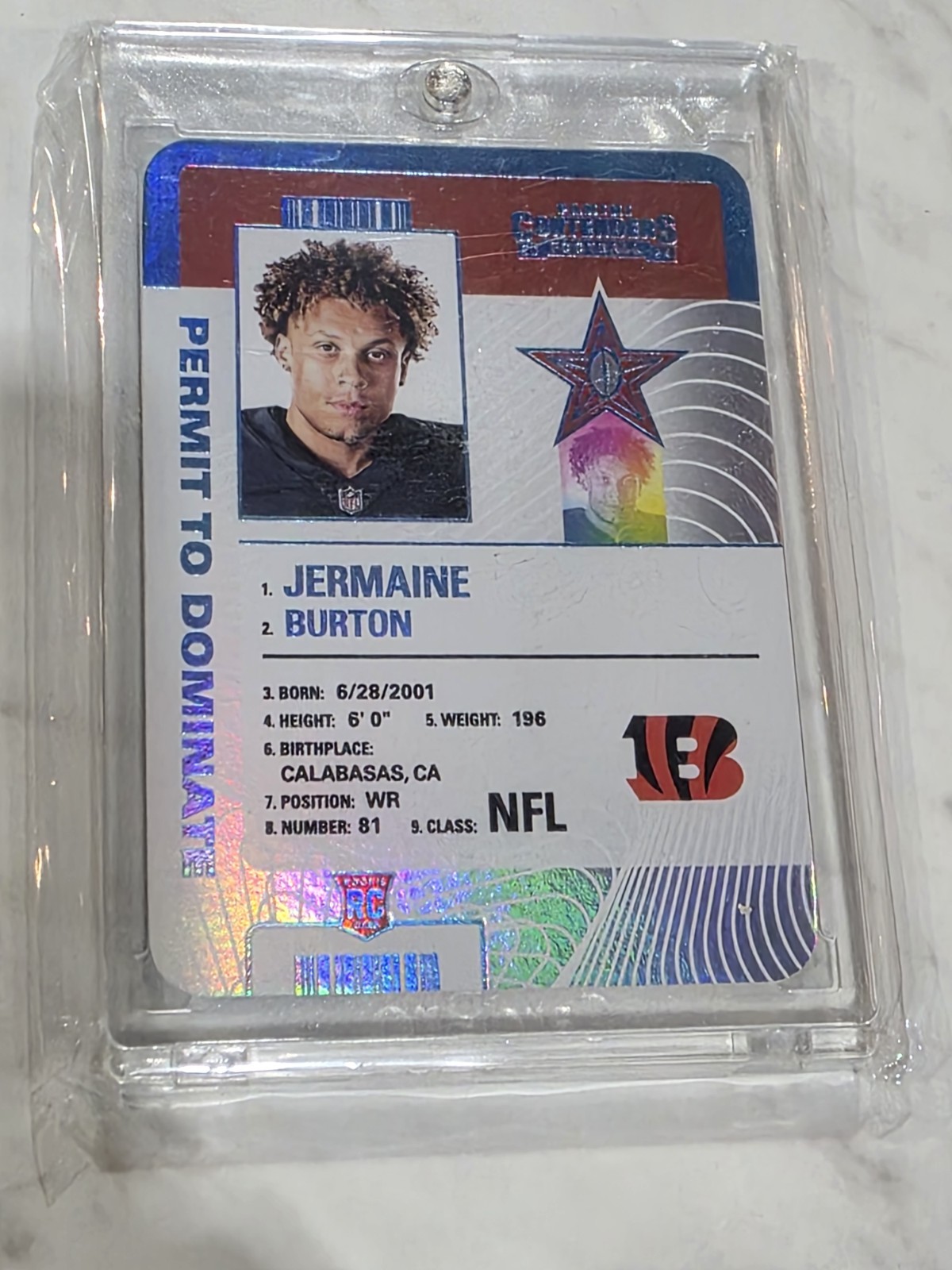 2024 Panini Contenders Permit To Dominate Jermaine Burton RC #19 Bengals Rookie