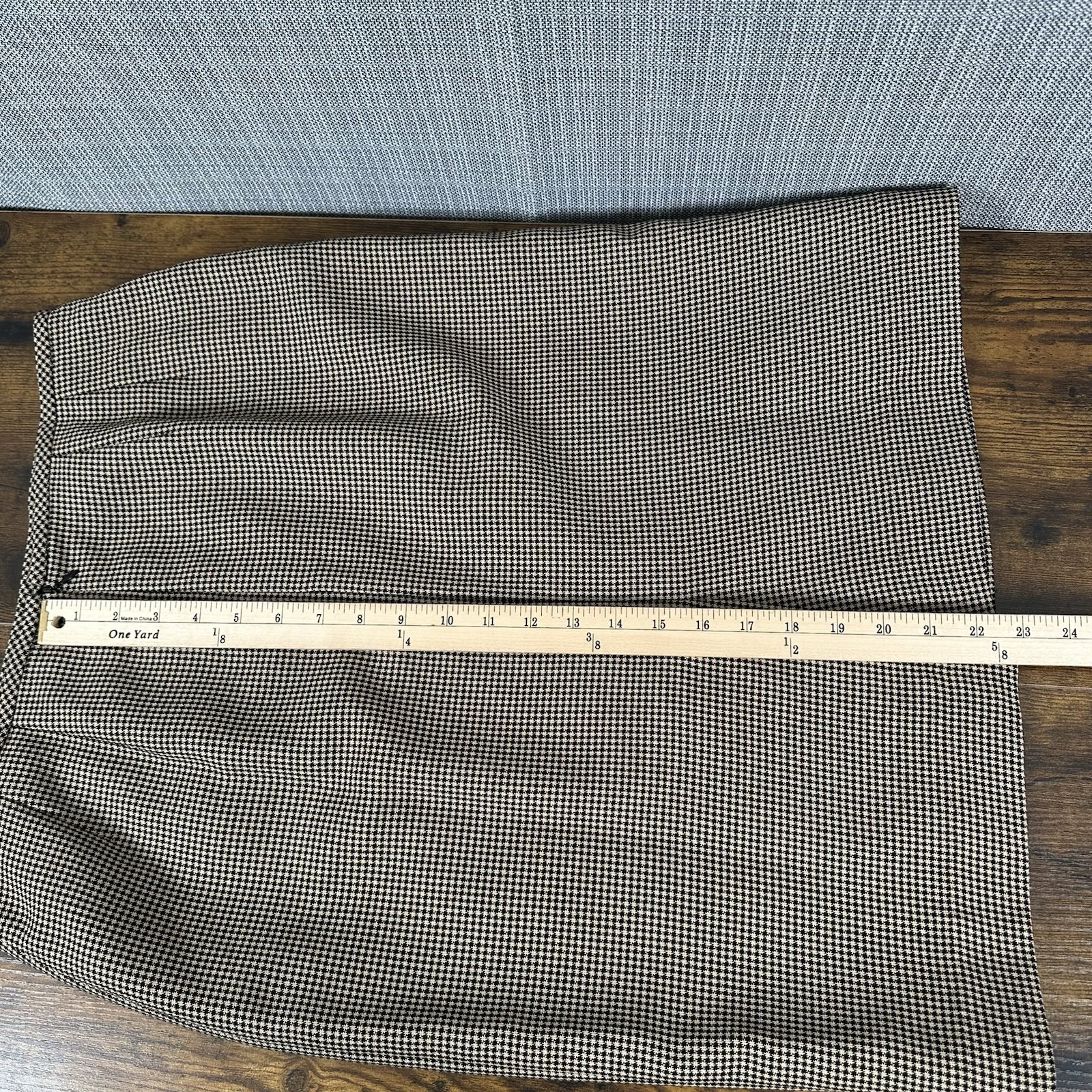 Le Suit 2 Piece Set Houndstooth Jacket Skirt Women 12 Petite Brown Classic Retro