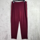 Susan Graver Pants Women Medium Evening Wine Modern Liquid Knit Slim Leg A517480