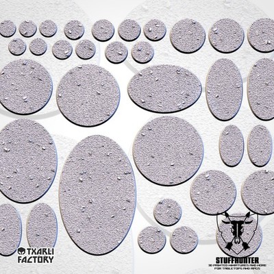 Basic Medium Gestaltete strukturierte Bases Rund Oval für Tabletop Wargaming