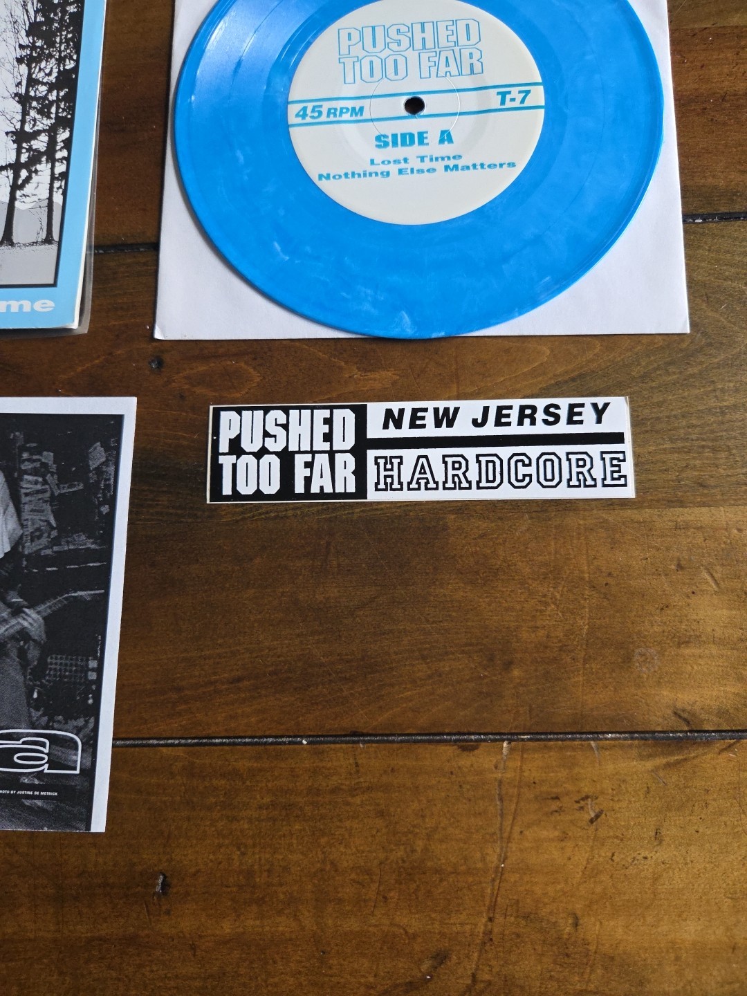 Pushed Too Far Lost Time 7" Royal Blue Vinyl NJHC 1997 Teamwork Records image 4