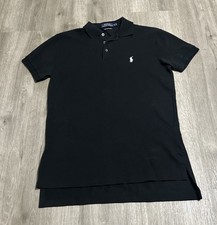 Polo Ralph Lauren Black Polo Shirt Short Sleeve S Men's Slim Fit Stretch Cotton