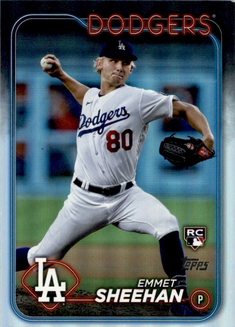Emmet Sheehan 2024 Topps Series 1 Rainbow Foil RC #283 Los Angeles Dodgers