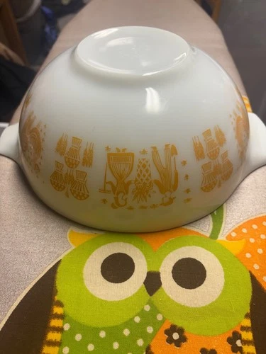 HTF - Vintage Pyrex Amish Orange Butterprint Cinderella Bowl 444 (4 QT)