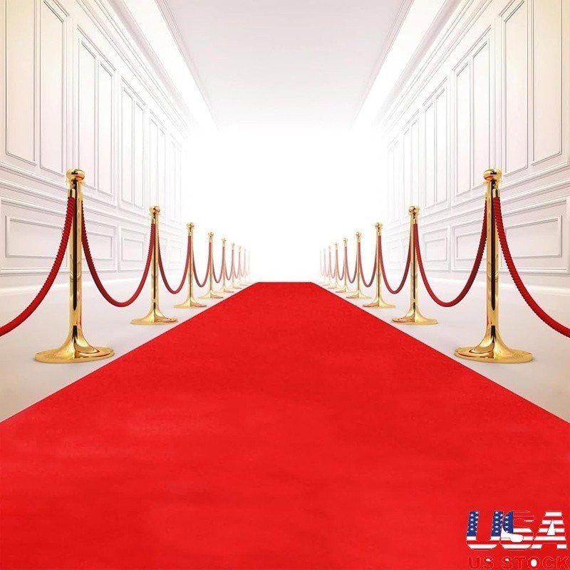 Red Carpet Runner 3.3x33ft Thick Aisle Runner Rug Event Decorations Prom Wedding