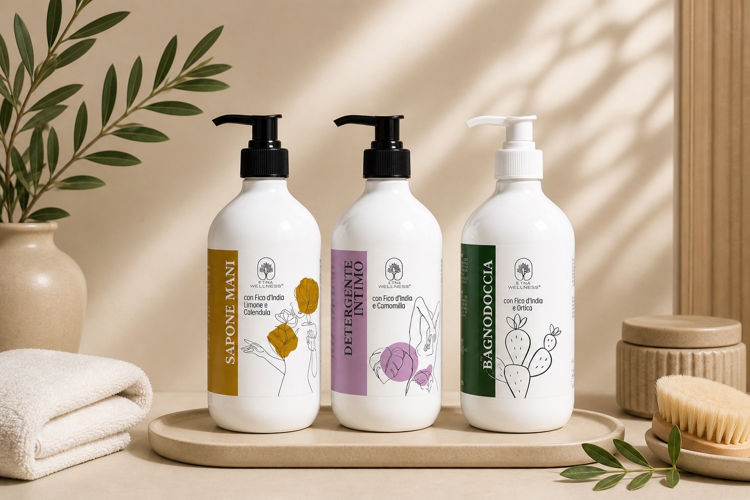 Etna Wellness Body Care Set Hand Soap Intimate Wash Shower Gel Natural