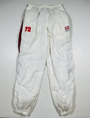 Ecko Unltd Track Pants Mens Medium White Side Stripe Lined Elastic Waist Logo
