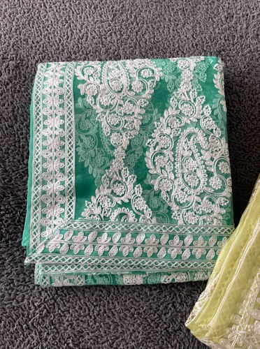 Bufanda con red/Dupata | Mantón de novia | Mantón de boda | Regalo de boda | Dupatta - Imagen 6 de 9