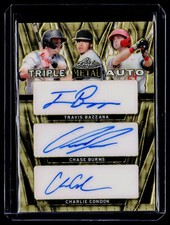 2024 Leaf Metal #1/1 Super Gold Prismatic Bazzana / Burns / Condon Triple Auto