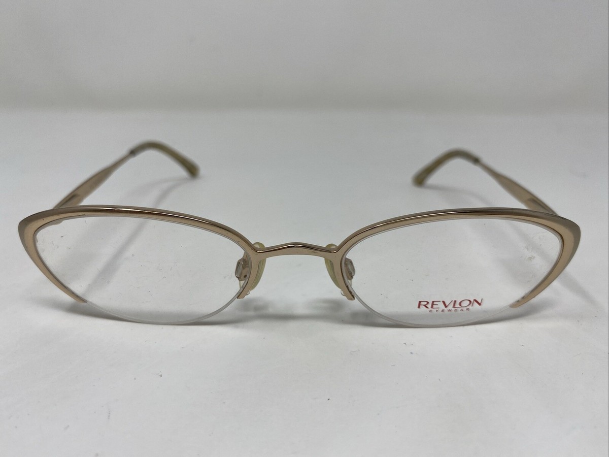 Revlon Eyewear RV554 Champagne 49-19-130 Gold Half Rim Eyeglasses