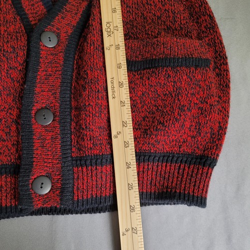 Bugle Boy Global Challenge Varsity Cardigan Sweater Red Men's Large - Picture 7 of 7