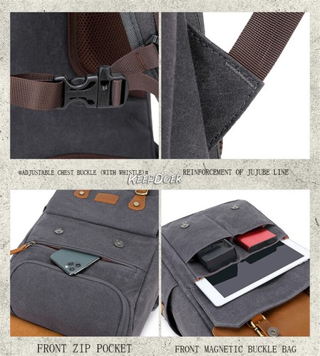 Canvas DSLR Camera Backpack Bag Rucksack For 15'' Laptop Canon Nikon Sony Drone - Picture 19 of 33