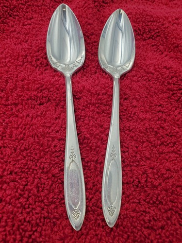 2 Adam Community Oneida versilberte Grapefruitlöffel - Bild 1 von 6