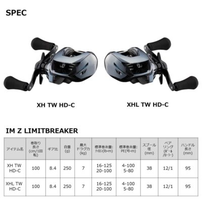 Daiwa IM Z Limit breaker TW HD-C XH Right Handed Bait Casting reel