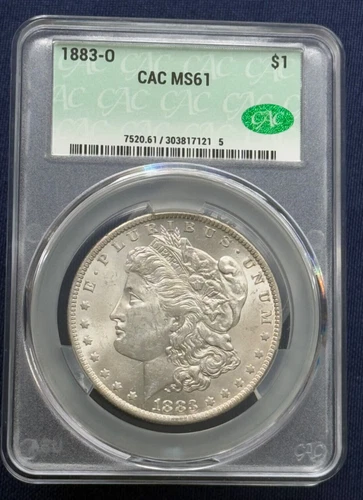1883-O Morgan Silver $1 Dollar Coin CACG MS 61 CAC
