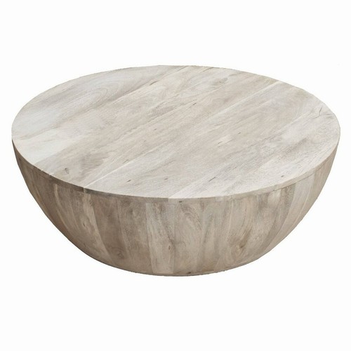 Wooden Coffee Cocktail Urban Pot Drum Shaped Table Beautiful Indian craft - Picture 4 of 4