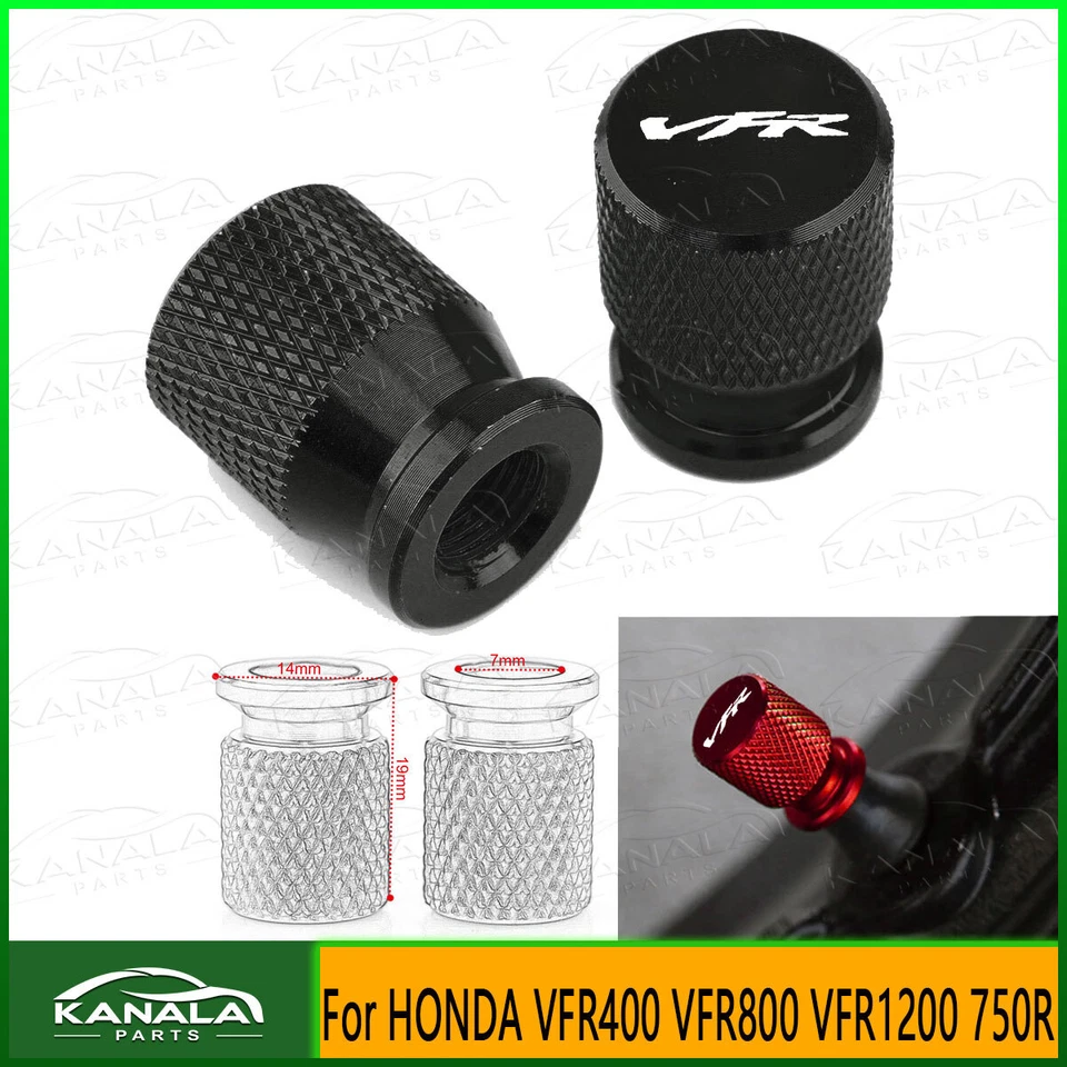 LOGO VFR CNC Tire Valve Aluminum Covers For HONDA VFR400 VFR800 VFR1200 750R Foto 2 de 4