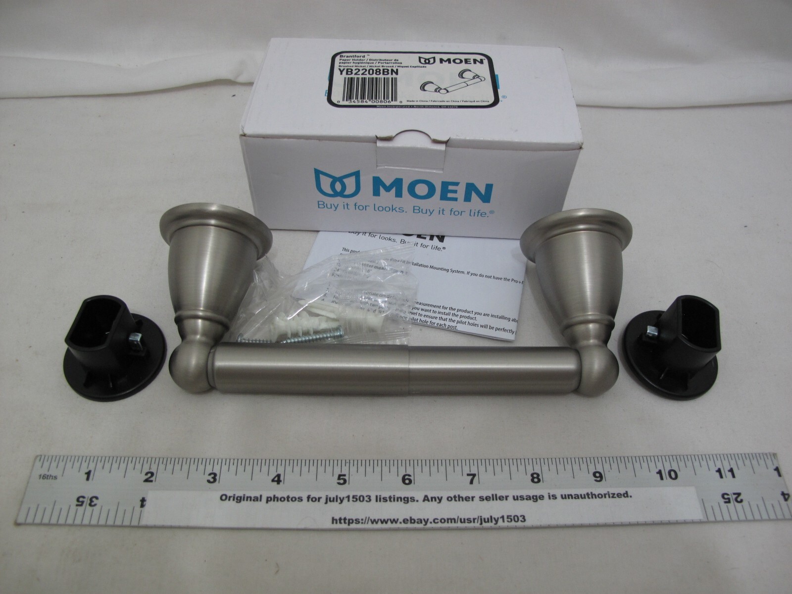 (1) NEW Moen Brantford Toilet Paper Holder BRUSHED NICKEL YB2208BN