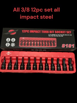 12-tlg IMPACT TORX BIT Steckschlüsselsatz 3/8'' Antrieb Impact TRX Star Steckschlüssel T20 bis T60