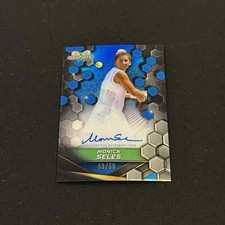 Monica Seles 2024 Topps Chrome Graphite Tennis Blue Refractor Auto 50/50