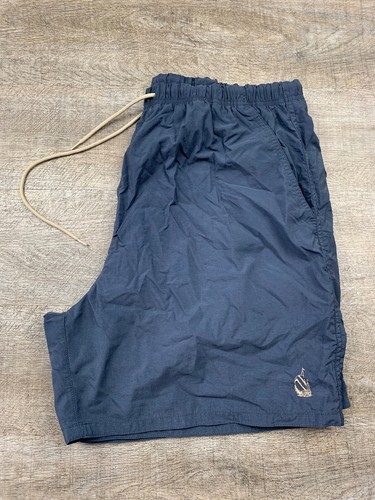Vintage 90er Nautica blau Badeanzug Badehose Gr. L x 6" Schrittlänge gefüttert Nylon einfach minimal - Bild 2 von 12