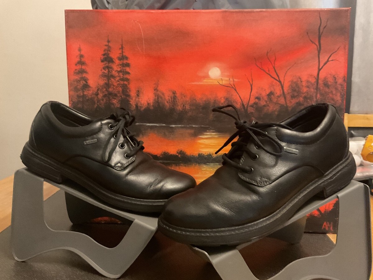 Clarks Gore-Tex Men's Black Leather Oxford Shoes smart casual Size UK 7G