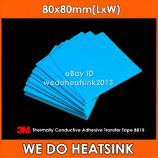 10pcs 3M 8810 80x80mm Blue Thermal Adhesive Transfer Heat Sink Cooler Tape