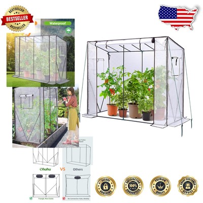 Portable Heavy-Duty Tomato Greenhouse with Roll-Up Zippered Door 6.6x2.5 FT