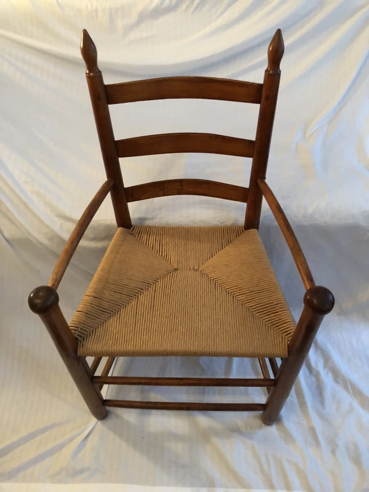 Silla americana/arce para damas/ca 1750, ¿MASA?/antigua/asiento apresurado/acabados Foto 2 de 4