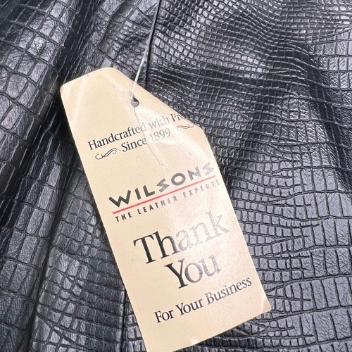 NUEVO CON ETIQUETAS Wilsons Pelle Studio Falda Lápiz A Medida Cuero Genuino Negra 8 Serpiente A05 - Imagen 4 de 6