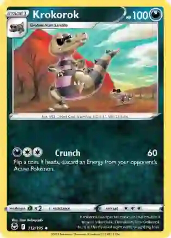 x4 Krokorok - 112/195 - Uncommon - Reverse Holo Pokemon SS12