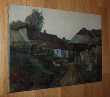 Dorflandschaft. Stempel: Franz Kuna. OL/L Bildgröße: ca, 34x47,5 cm.