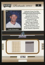 2003 Playoff Portraits Bronze #2 Luis Gonzalez Dual Relic /50 Diamondbacks