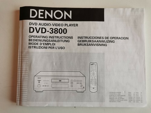 MANUALE/OPERATING INSTRUCTIONS DENON DVD AUDIO - VIDEO PLAYER DVD-3800 - 第 1/2 張圖片